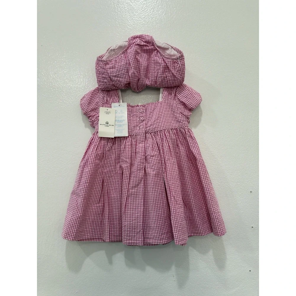 Ralph Lauren Baby Girls Pink Gingham Dress & Bloomers Set – Size 6 -9 Mths – NWT
